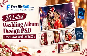 Wedding Album Design PSD Free Download 12X36 Zip