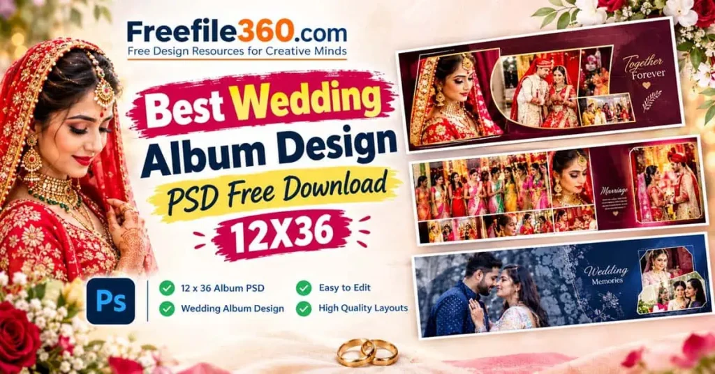 Wedding Album Design PSD Free Download 12X36