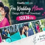Pre Wedding Album Design PSD Free Download 12X36 Zip